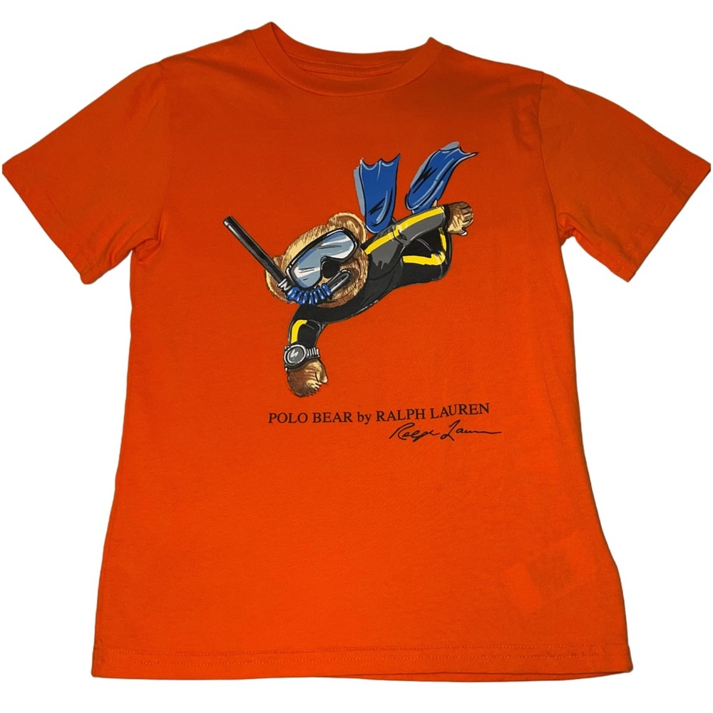 Ralph Lauren Kids Orange Scuba Polo Bear Tee